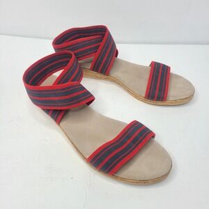 Charleston Shoes Co.‎ Benjamin 10 Women's Stretch Strappy Shoes Sandals Blue Red
